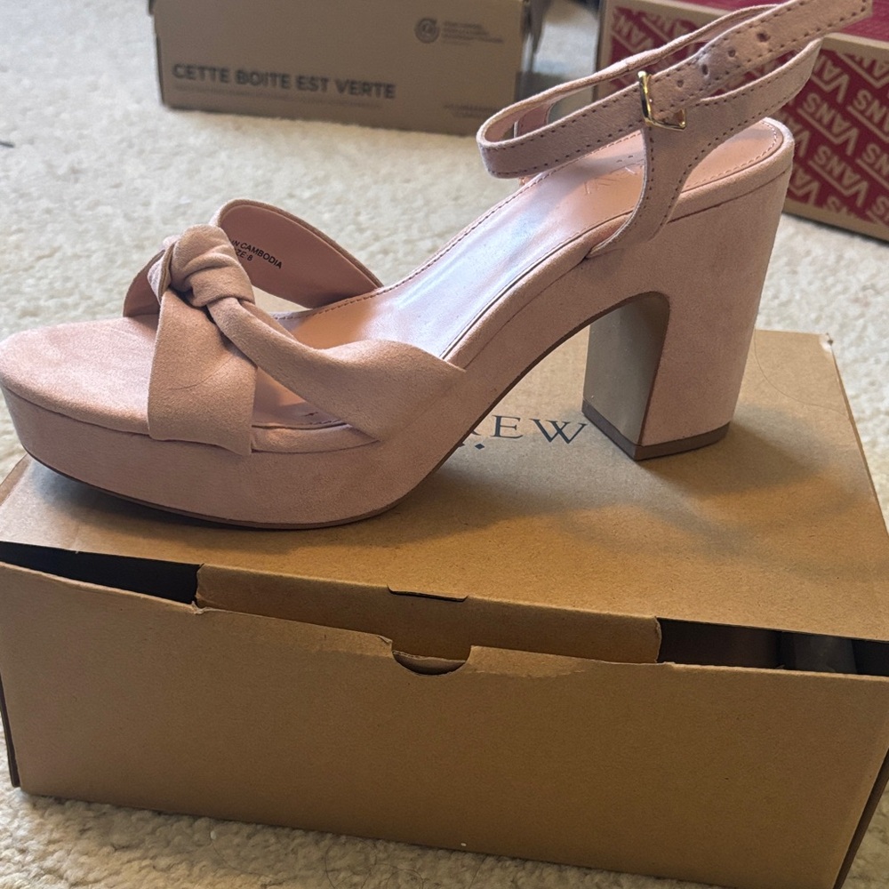 Brand new. JCrew Elegant Pink/blush High Heel Sandals